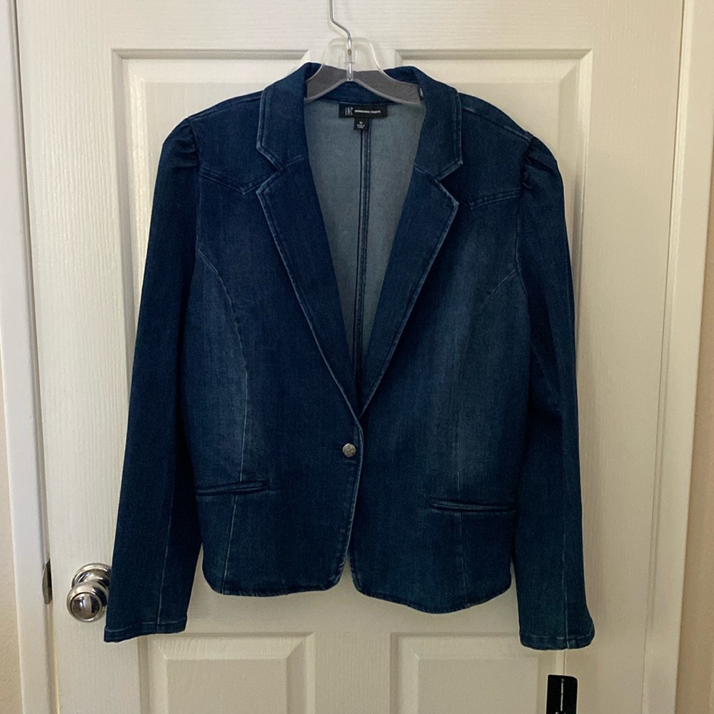 INC Jean blazer jacket single breasted brand new